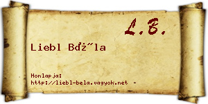 Liebl Béla névjegykártya